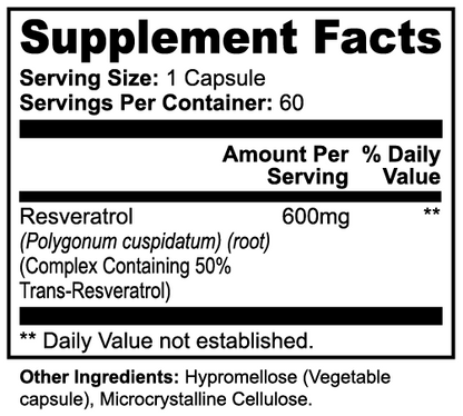 600mg resveratrol supplement